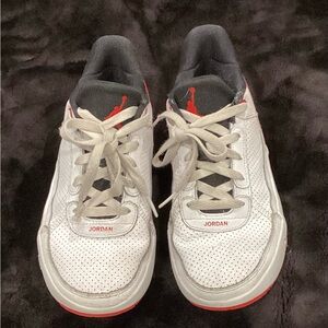 Jordan Kids White and Red Sneakers